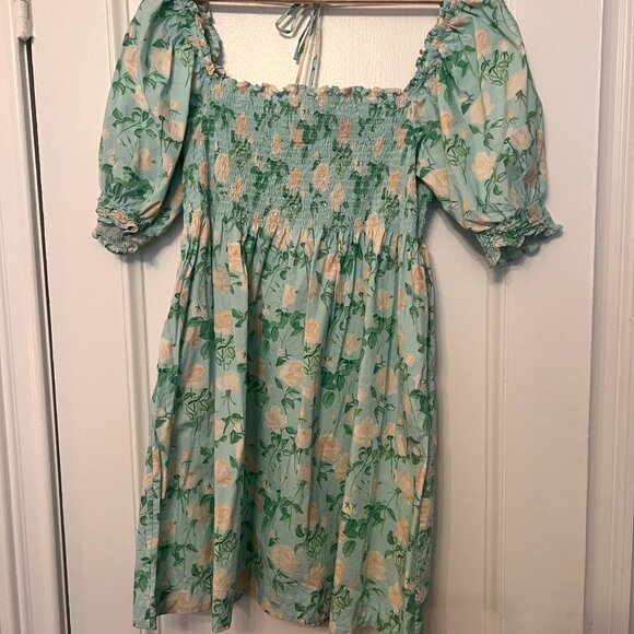 Hill House Athena Nap Dress in Blue Roses Poplin - Picture 4 of 5